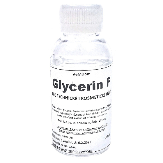 VeMDom Glycerin F, Glycerol, Pharma quality, vegetable pure anhydrous oil 99,5% 100 ml