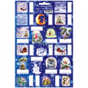 Arch Cottage dark blue Christmas gift stickers 19 labels 1 arch