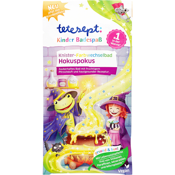 Tetesept Hokuspokus bath salt with magical colour change during bathing for children 45 g