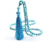 108 Mala Tyrkenite necklace, meditation jewelry, natural stone, tassel 8 cm, bead 6 mm, calming stone