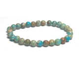 Jasper / Regalite Imperial Sea Sediment turquoise bracelet elastic mixed mineral, ball 6 mm / 16 - 17 cm