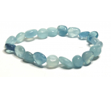 Aquamarine Troml bracelet elastic natural stone made of shiny and rounded stones 8 - 10 mm / 16 - 17 cm, sailors stone, healing power of the ocean