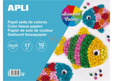 Apli Tissue paper Mix of colours 32 x 24 cm, pad of 10 sheets