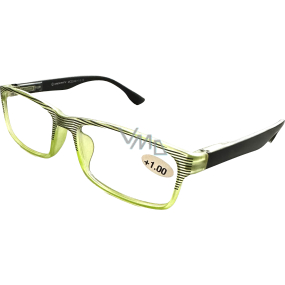 Berkeley Reading dioptric glasses +1,0 plastic green, black stripes 1 piece MC2248