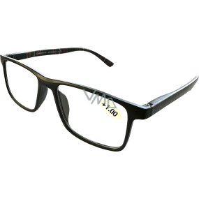 Berkeley Reading dioptric glasses +1.0 plastic black, black checkered side frames 1 piece MC2250