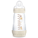 Mam Anti-Colic feeding bottle, silicone soft teat with medium flow 2+ months White 260 ml