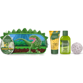 Baylis & Harding Dinosaurus bath foam 100 ml + hair shampoo 50 ml + fizzy bath bomb 45 g + cosmetic bag, cosmetic set for children