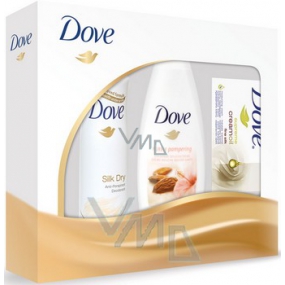 Dove Silk deodorant spray 150 ml + shower gel 250 ml + cream tablet 100 g, cosmetic set