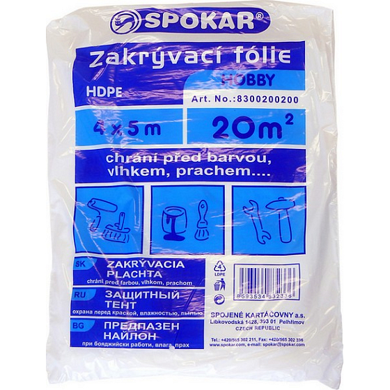 Spokar Profi Covering Film HDPE, 5 µ, 20 m, 4 × 5 m