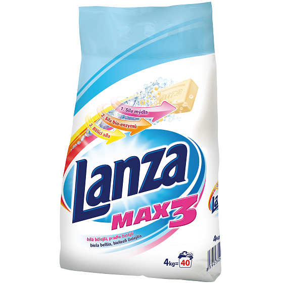 Lanza Max3 White washing powder for white laundry 40 doses 4 kg