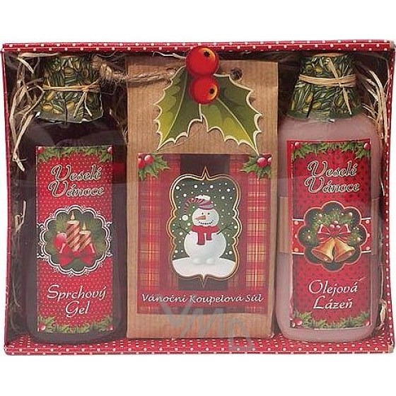 Bohemia Gifts Christmas Rosehip shower gel 100 ml + bath 100 ml + salt 150 g, cosmetic set