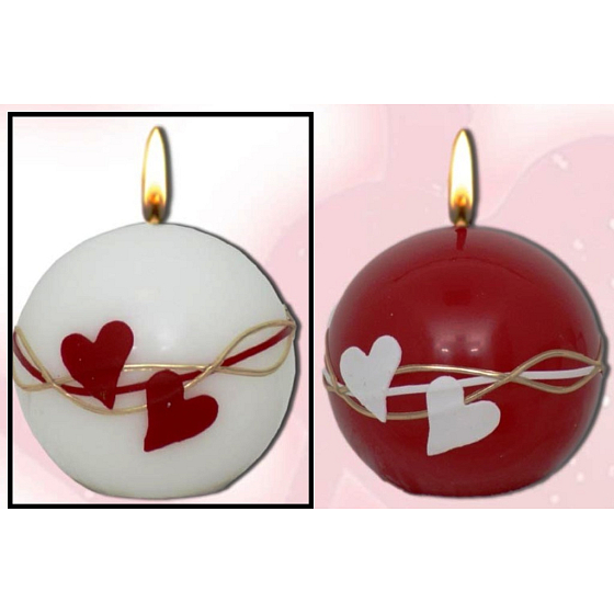 Lima Valentine's scented candle white ball 60 mm 1 piece