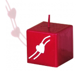 Lima Valentine's candle red cube 45 x 45 mm 1 piece