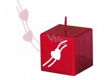 Lima Valentine's candle red cube 45 x 45 mm 1 piece