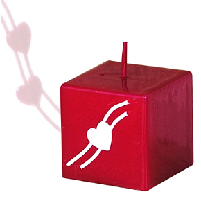 Lima Valentine's Candle Red Cube 45 x 45 mm 1 piece