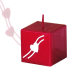 Lima Valentine's Candle Red Cube 45 x 45 mm 1 piece