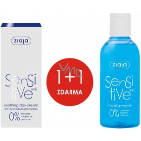 Ziaja Sensitive Skin SPF 20 soothing day cream reducing irritation 50 ml + Sensitive Skin micellar water for sensitive skin 200 ml, duopack